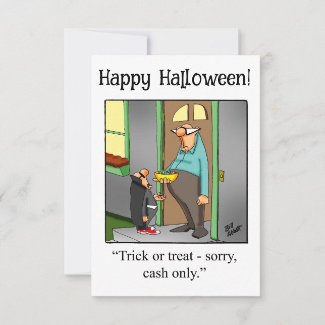Bekvämt hälsningskort Happy halloween Humor (Framsida)