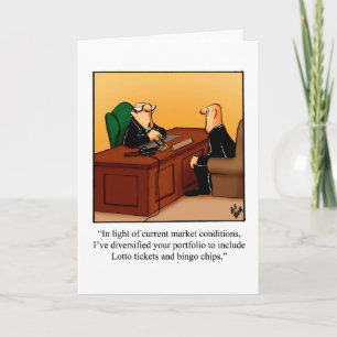 Bekvämt hälsningskort Pension Humor Kort