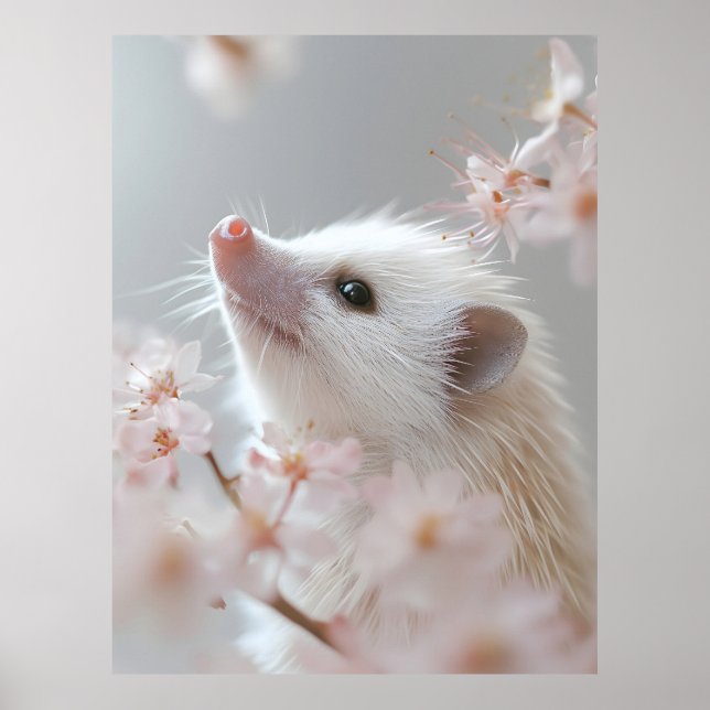 Bekvämt Hedgehog bland Vår Blommar Poster (Framsidan)