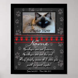 Bekvämt Hund för Personlig eller kattminnesmärke Poster