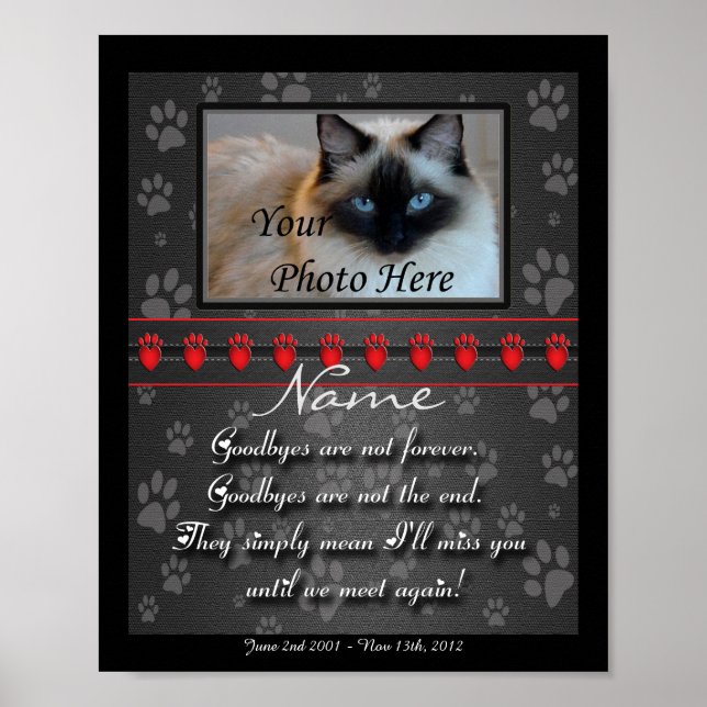 Bekvämt Hund för Personlig eller kattminnesmärke Poster (Framsidan)