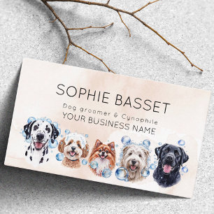 Bekvämt hund, vattenfärgsbeige visitkort