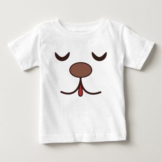 Bekvämt hund vit ansikte t shirt (Framsida)