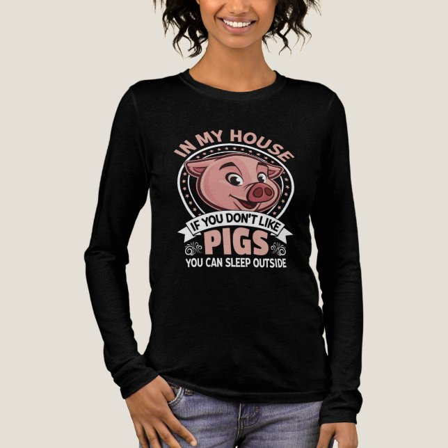 Bekvämt hus i gris älskare t shirt (Framsida)