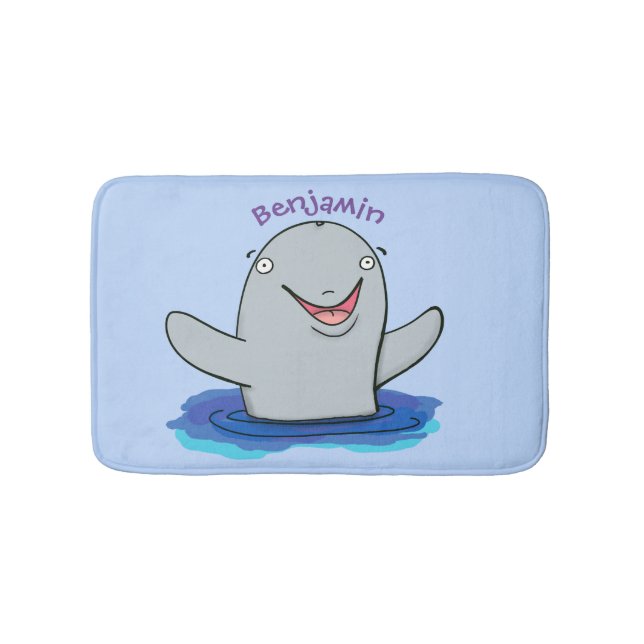 Bekvämt illustration av tecknaden i lycklig badrumsmatta (Framsidan)