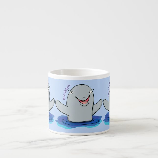Bekvämt illustration av tecknaden i lycklig espressomugg (Framsidan)