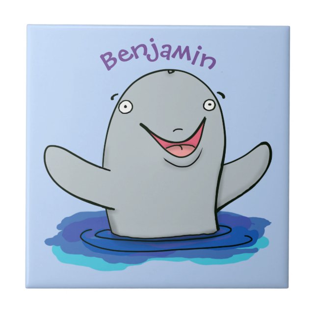 Bekvämt illustration av tecknaden i lycklig kakelplatta (Framsidan)