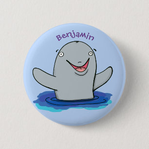 Bekvämt illustration av tecknaden i lycklig knapp