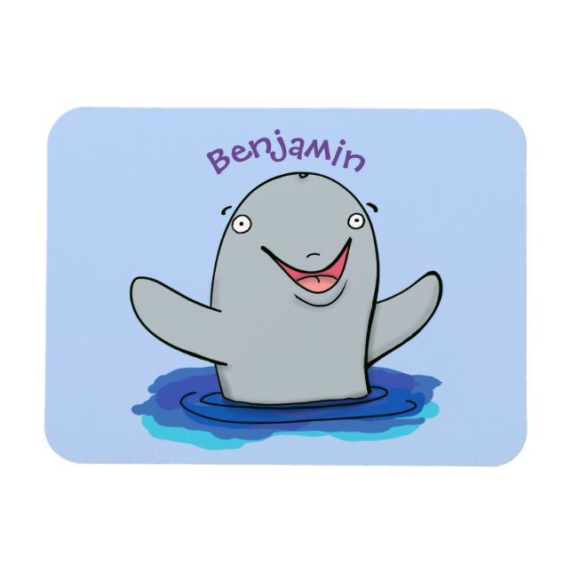 Bekvämt illustration av tecknaden i lycklig magnet (Horisontell)