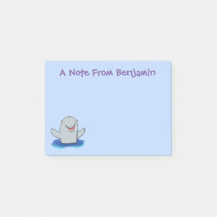 Bekvämt illustration av tecknaden i lycklig post-it block