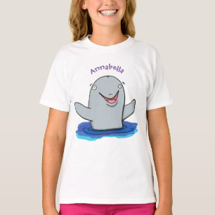Bekvämt illustration av tecknaden i lycklig t shirt