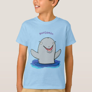 Bekvämt illustration av tecknaden i lycklig t shirt