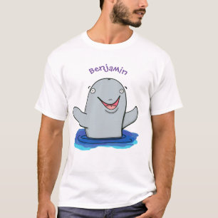 Bekvämt illustration av tecknaden i lycklig t shirt
