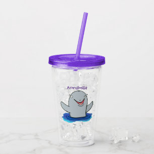 Bekvämt illustration av tecknaden i lycklig take away mugg
