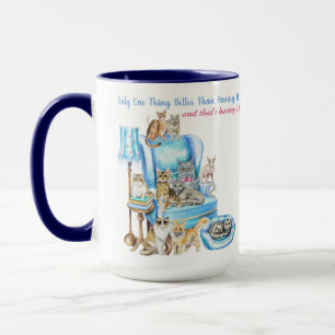 Bekvämt illustrerad, anpassad Crazy Cat Dam Mugg