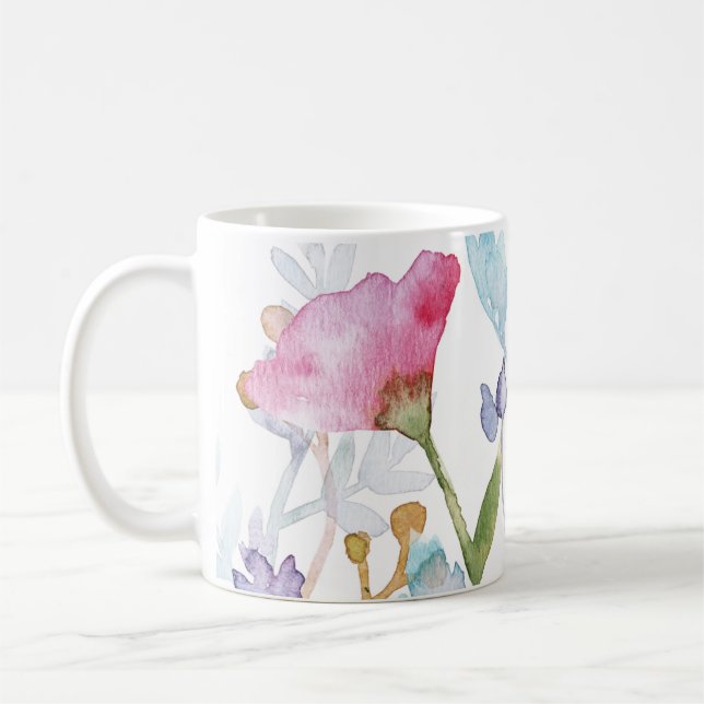 Bekvämt illustrerad Blommigt Skriv ut Kaffemugg (Vänster)