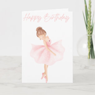 Bekvämt illustrerad Lilla Ballerina Birthday Kort