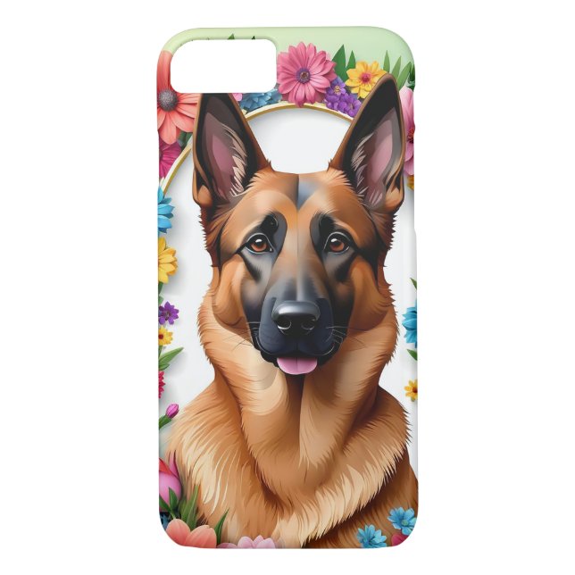 Bekvämt illustrerad tysk Shepherd hund Case-Mate iPhone Skal (Baksida)