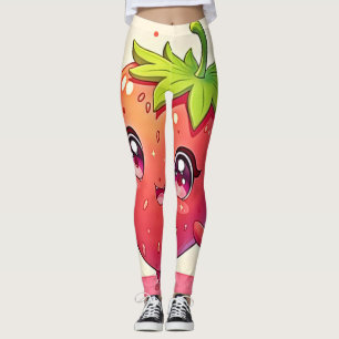Bekvämt jordgubbsmönster i Kärlek Leggings