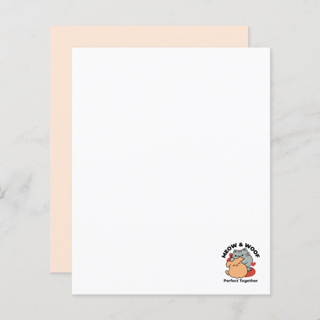 Bekvämt katt och Hund Hug - Meow & Woof Design (Fram/baksida)