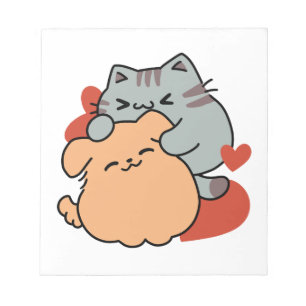 Bekvämt katt och Hund Hug - Meow & Woof Design Anteckningsblock
