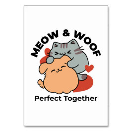 Bekvämt katt och Hund Hug - Meow & Woof Design Bordsnummer
