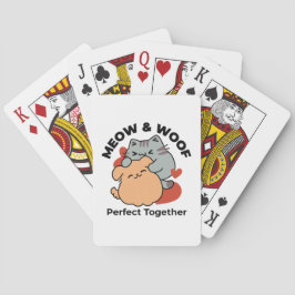 Bekvämt katt och Hund Hug - Meow & Woof Design Casinokort