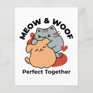 Bekvämt katt och Hund Hug - Meow & Woof Design Flygblad