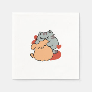 Bekvämt katt och Hund Hug - Meow & Woof Design Pappersservett