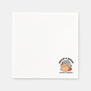 Bekvämt katt och Hund Hug - Meow & Woof Design Pappersservett