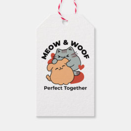 Bekvämt katt och Hund Hug - Meow & Woof Design Presentetikett