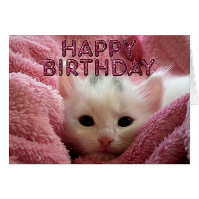 Bekvämt kattunge håll varm hälsningskort (Framsidan Horizontal)