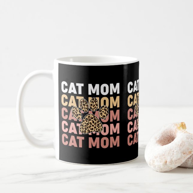 Bekvämt leopard Skriv ut Tass Cats Owners Cat Mamm Kaffemugg (Med munk)