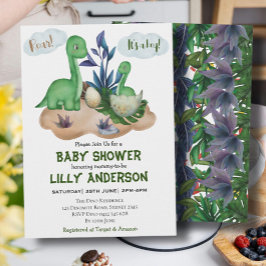 Bekvämt lilla Dinosaurs party! Vrål! Baby Shower Inbjudningar