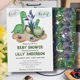 Bekvämt lilla Dinosaurs party! Vrål! Baby Shower Inbjudningar