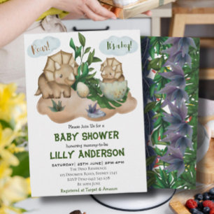 Bekvämt lilla Dinosaurs party! Vrål! Baby Shower Inbjudningar