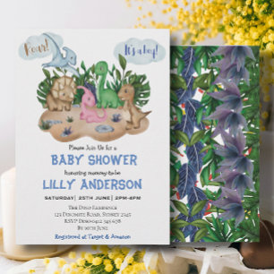 Bekvämt lilla Dinosaurs party! Vrål! Baby Shower Inbjudningar