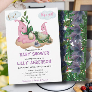 Bekvämt lilla Dinosaurs party! Vrål! Baby Shower Inbjudningar