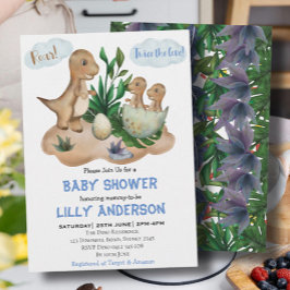 Bekvämt lilla Dinosaurs party! Vrål! Baby Shower Inbjudningar