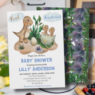 Bekvämt lilla Dinosaurs party! Vrål! Baby Shower Inbjudningar