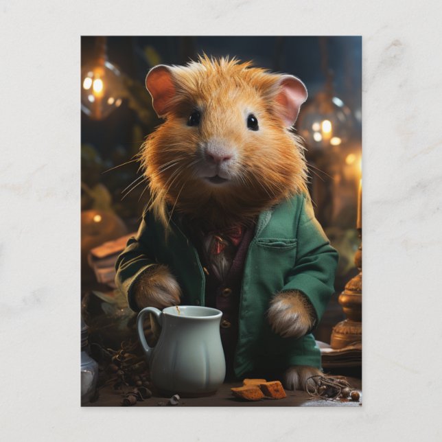 Bekvämt lilla Guinea Gris Vykort (Framsida)