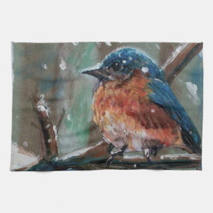 Bekvämt lilla Östran Bluebird Sång Bird Kökshandduk