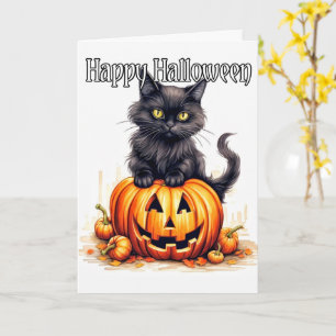 Bekvämt Little Kattunge Witch   HAPPY HALLOWEEN Kort