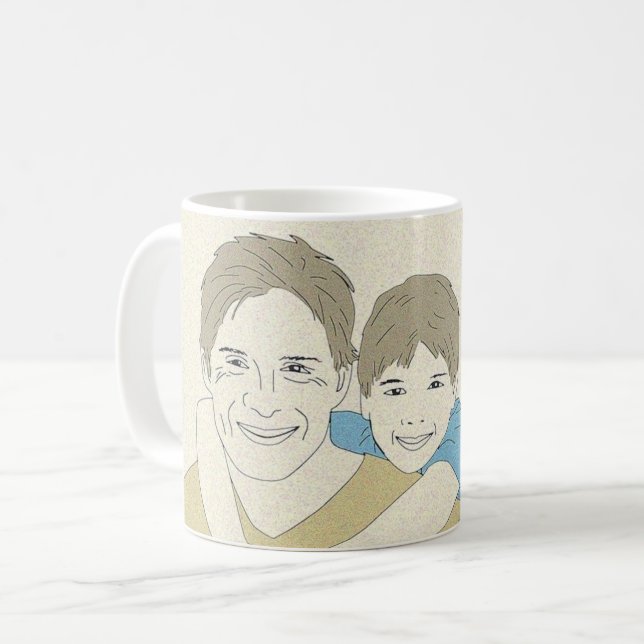 Bekvämt Lycklig Fars dag Kaffemugg (Framsida vänster)