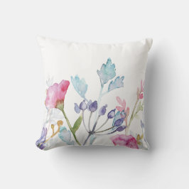 Bekvämt målad Blommigt Skriv ut Kudde