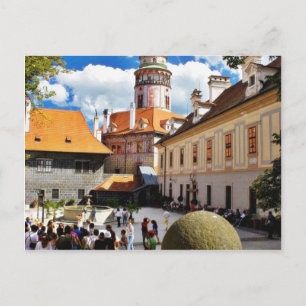 Bekvämt målad Torn i Cesky Krumlov Town Vykort