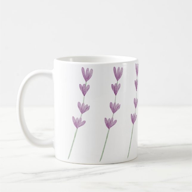 Bekvämt målade Lila Vild Flowers Kaffemugg (Vänster)