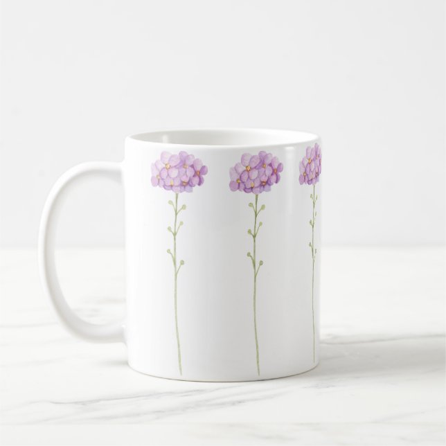 Bekvämt målade Lila Vild Flowers Kaffemugg (Vänster)