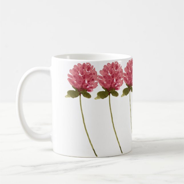 Bekvämt målade röda Vilder blommor Kaffemugg (Vänster)