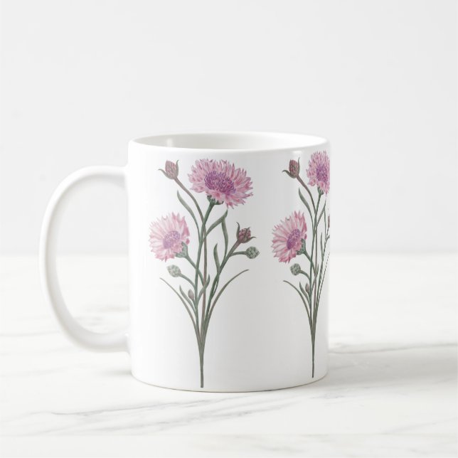 Bekvämt målade Rosa Vild Flowers Kaffemugg (Vänster)